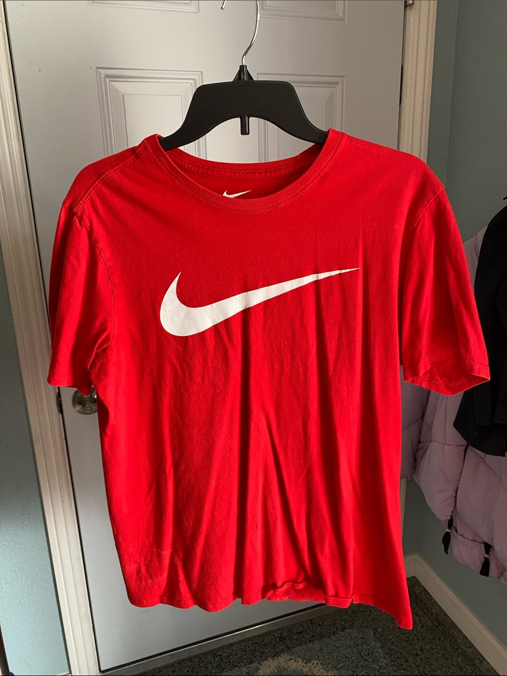 Nike Red Short Sleeve Tee with White Swoosh